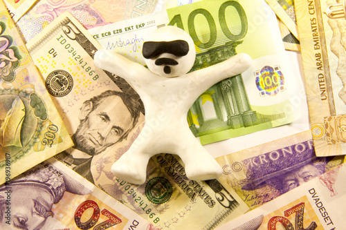 Cuadros en Lienzo White plasticine characters and money