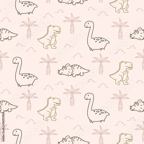 Stoffe zum Nähen Niedlichen Dinosaurier nahtlose Vektormuster.