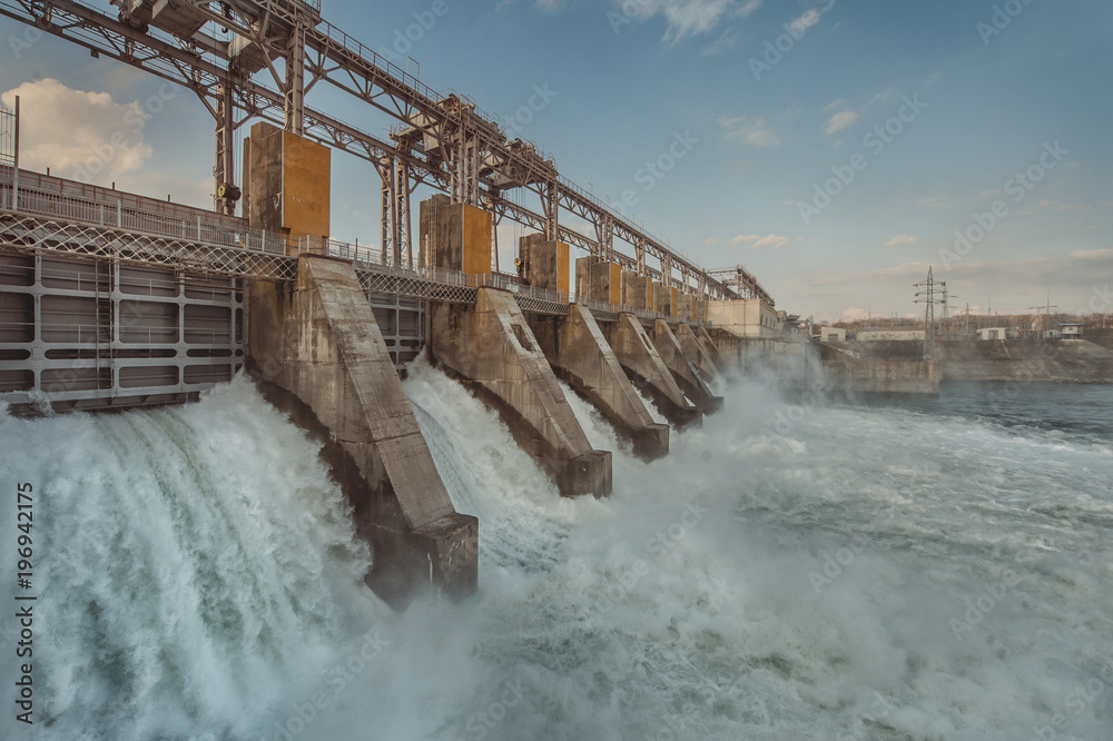 hydroelectric power station - obrazy, fototapety, plakaty 