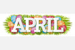 April Single Word Easter Eggs Banner Vector Illustration 1