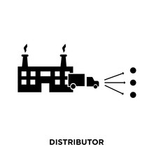Distributor Icon On White Background, In Black, Vector Icon Illustration