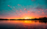 Fototapeta Zachód słońca - Minnesota Lake Sunset