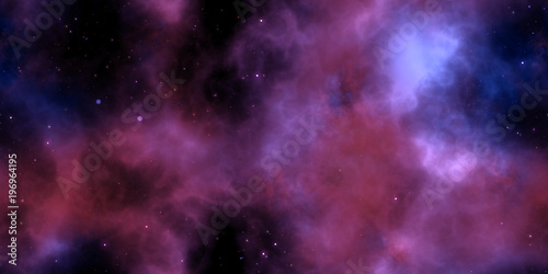 Lilac Starry Clouds On Night Sky Galaxy Background Abstract