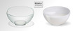 Glass and ceramic bowl set vector illustration. Realistik bowl on transparent backgraund. 3d