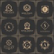 Luxury Letter Logo Set, Luxury Logos template flourishes calligraphic elegant ornament lines. Business sign, identity for Restaurant, Royalty, Boutique, Hotel, Heraldic, Jewelry, Fashion etc