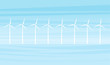 Offshore farm wind turbines. Flat cartoon landscape