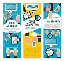Poster - Vector cloud internet technology banners