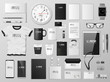© sergey985 - Corporate Branding identity template design. Modern Stationery mockup black and white color. Business style stationery and documentation. Vector illustration