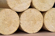 Wood sawdust briquettes straightened. Alternative fuel, bio fuel