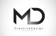 MD M D Letter Logo Design. Creative Icon Modern Letters Vector Logo.