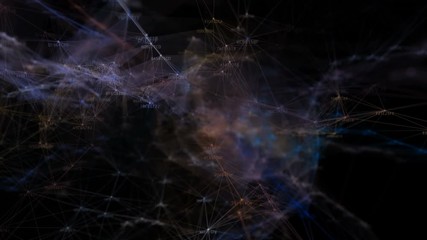 Poster - Block chain network and programming concept on technology background.  Blockchain , cryptocurrencies , bitcoin and distributed ledger technology concept. Block chain