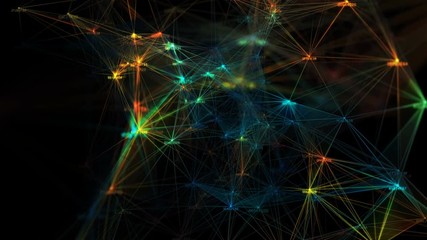 Poster - Block chain network and programming concept on technology background.  Blockchain , cryptocurrencies , bitcoin and distributed ledger technology concept. Block chain