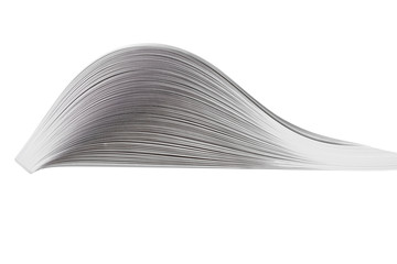 Curved book on white background