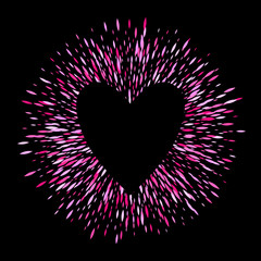 Wall Mural - Pink sequins glitter background with heart.