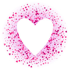 Wall Mural - Pink hearts sequins glitter background template.