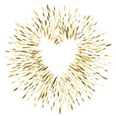 Wall Mural - Golden sequins glitter background with heart.