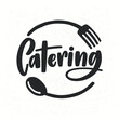 © Good Studio - Catering company logotype with lettering written with calligraphic cursive font decorated with cutlery or kitchenware