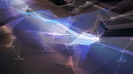 Poster - Block chain network and programming concept on technology background.  Blockchain , cryptocurrencies , bitcoin and distributed ledger technology concept. Block chain