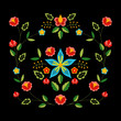 Polish folk pattern vector. Floral ethnic ornament. Slavic eastern european print. Square flower design for gypsy interior textile, bohemian pillow case, fashion embroidery, boho poster, silk scarf.