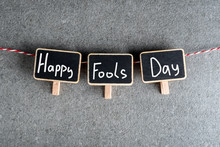 1st April - Fools Day. Three Tags With Text