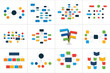 Fowcharts schemes, diagrams. Mega set. Simply color editable. Infographics elements.