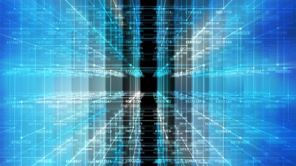 Poster - Block chain network and programming concept on technology background. Blockchain , cryptocurrencies , bitcoin and distributed ledger technology concept. Block chain	