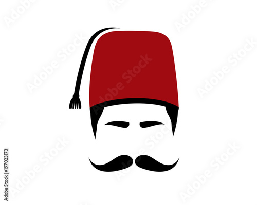 Fotomural Turkish, Fez, Moustache and Turkish Hat