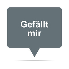 Sticker - Graue Sprechblase mit Gefällt mir