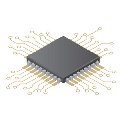 Poster - chip icon. isometric illustration of chip vector icon for web