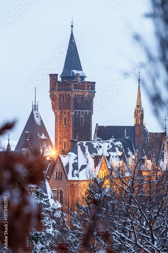 Fotografía Ausblick auf das Schloss, Abends mit Beleuchtung