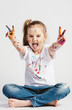 © Photocreo Bednarek - Girl with victory sign sticking out her tounge