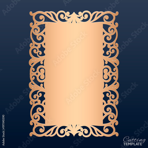 Download Wedding invitation with lace border. Laser cut greeting ...