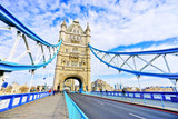 Fototapeta Londyn - View of Tower Bridge in London on a sunny day