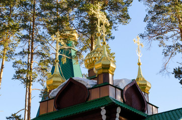 Russian Church in spring forest