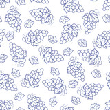 Fototapeta Pokój dzieciecy - Seamless pattern of grapes. Vector illustration