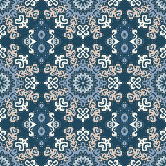 Poster - Abstract seamless pattern of dots and curls.
