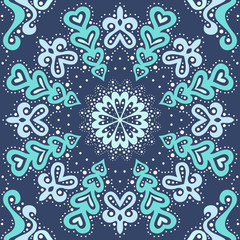 Poster - Abstract seamless pattern of dots and curls.