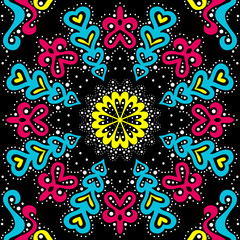 Poster - Abstract seamless pattern of dots and curls.