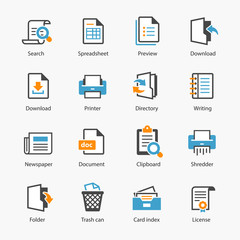 Wall Mural - documents vector icon set