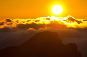 Sticker - Sunset over Pico Ruivo peak on Madeira island, Portugal