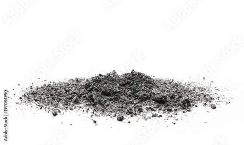 Fotografía cigarette ash isolated on white background, texture