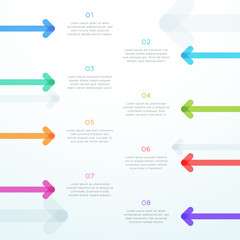 Abstract Vector Arrow 8 Step Vertical Infographic