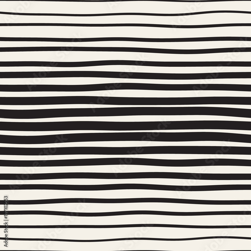 Cotton fabric Vector seamless black and white hand drawn diagonal wavy lines pattern. Abstract freehand background design