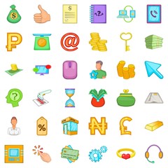 Poster - Remainder icons set, cartoon style