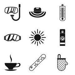 Poster - Relaxation icons set, simple style