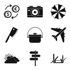 Poster - Repose icons set, simple style