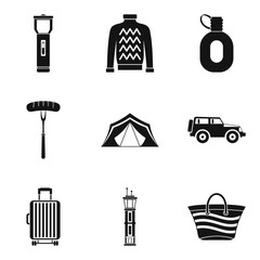 Poster - Living space icons set, simple style