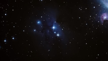 Wall Mural - Zoom in on a colorful nebula in outer space