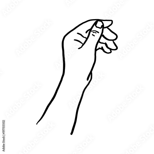 Doodle Hand Holding Something Vector Illustration Sketch Hand Drawn With Black Lines Isolated On White Background Stock Vector Adobe Stock