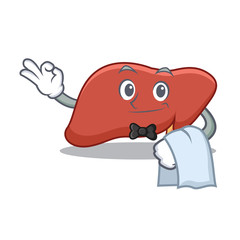 Sticker - Waiter liver mascot cartoon style